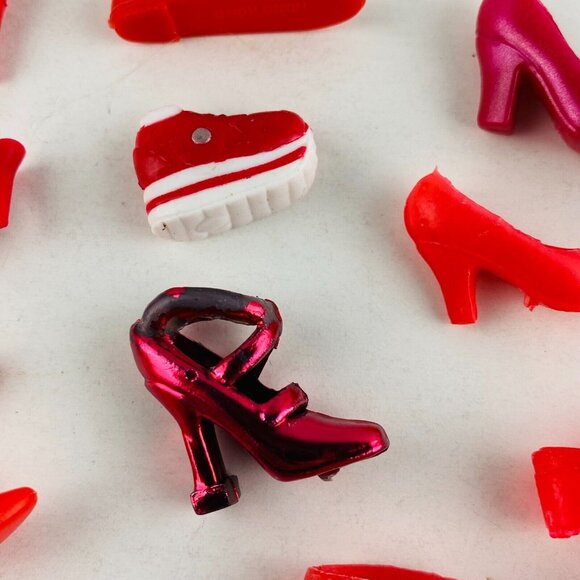 Barbie Size Type Doll Shoe Accessories Red Mismatched Shoes Lot - Picture 11 of 16